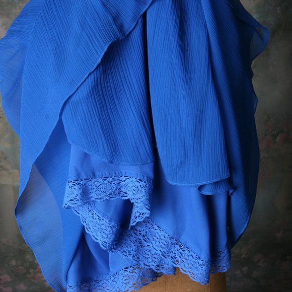 Moulinette Soeurs Anthro Blue Silk Tie Dress Sz10 - Picture 4 of 16